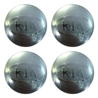 Наклейки на колпаки, диски НАКЛЕЙКИ KIA 56мм сфера металл серебристые хром