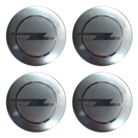 Наклейки на колпаки, диски НАКЛЕЙКИ OPEL 56мм сфера металл серебро хром