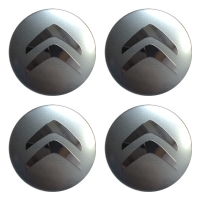 Наклейки на колпаки, диски НАКЛЕЙКИ CITROEN 56мм сфера металл серебро хром
