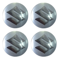 Наклейки на колпаки, диски НАКЛЕЙКИ SUZUKI 56мм сфера металл серебро хром