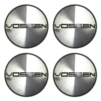Наклейки на колпаки, диски Стикеры VOSSEN 65мм сфера металл серебро с черным АЛ1986