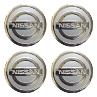 Наклейки на колпаки, диски НАКЛЕЙКИ NISSAN 60мм метал серые АЛ1882