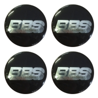 Наклейки на колпаки, диски НАКЛЕЙКИ BBS 65мм сферические линза черные хром лого АЛ2460