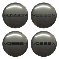 Наклейки на колпаки, диски Стикеры VOSSEN 65мм сфера металл графит с черным