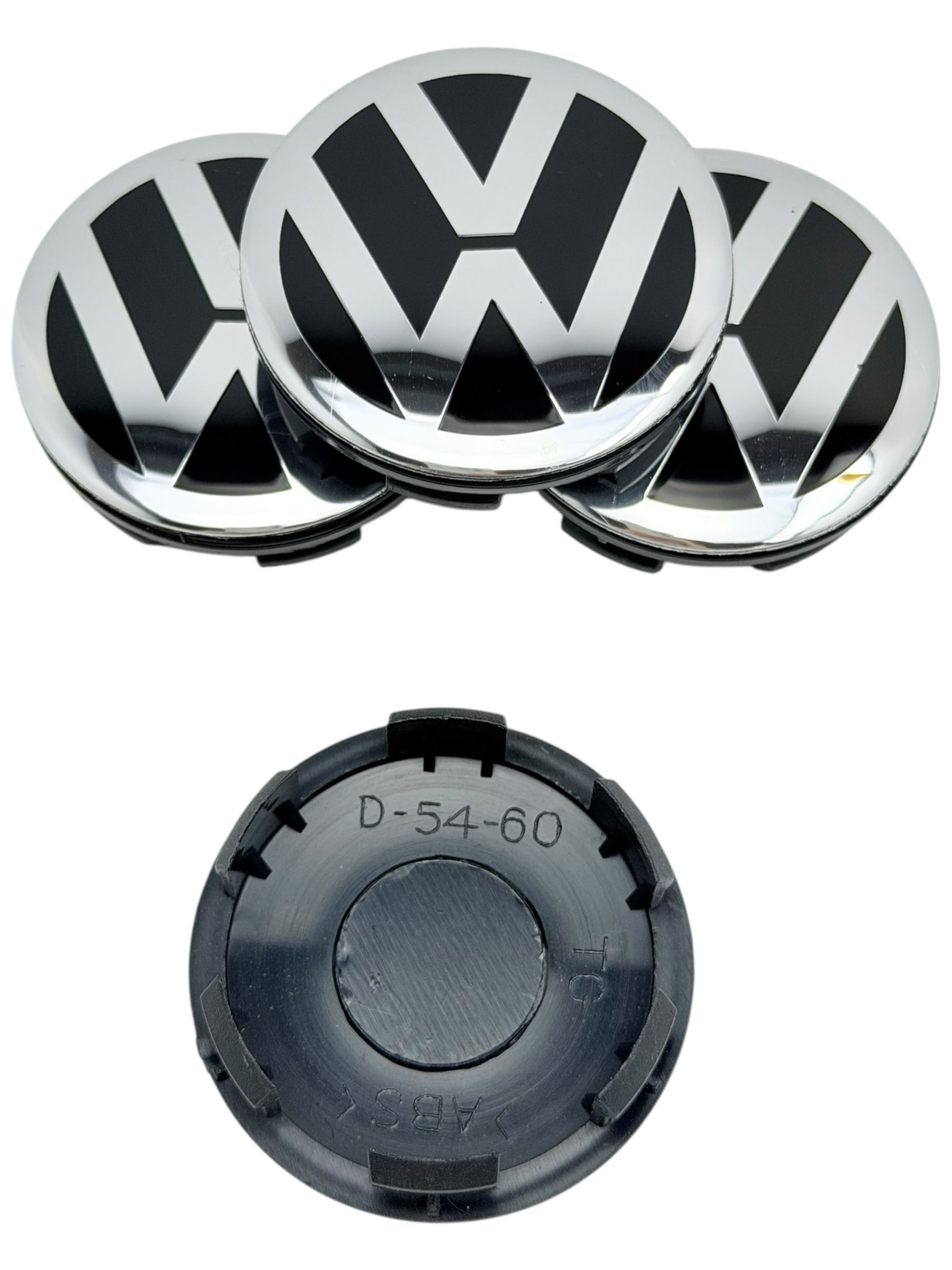 Колпачки заглушки на литые диски c логотипом VW 60-54-13, 4 колпачка