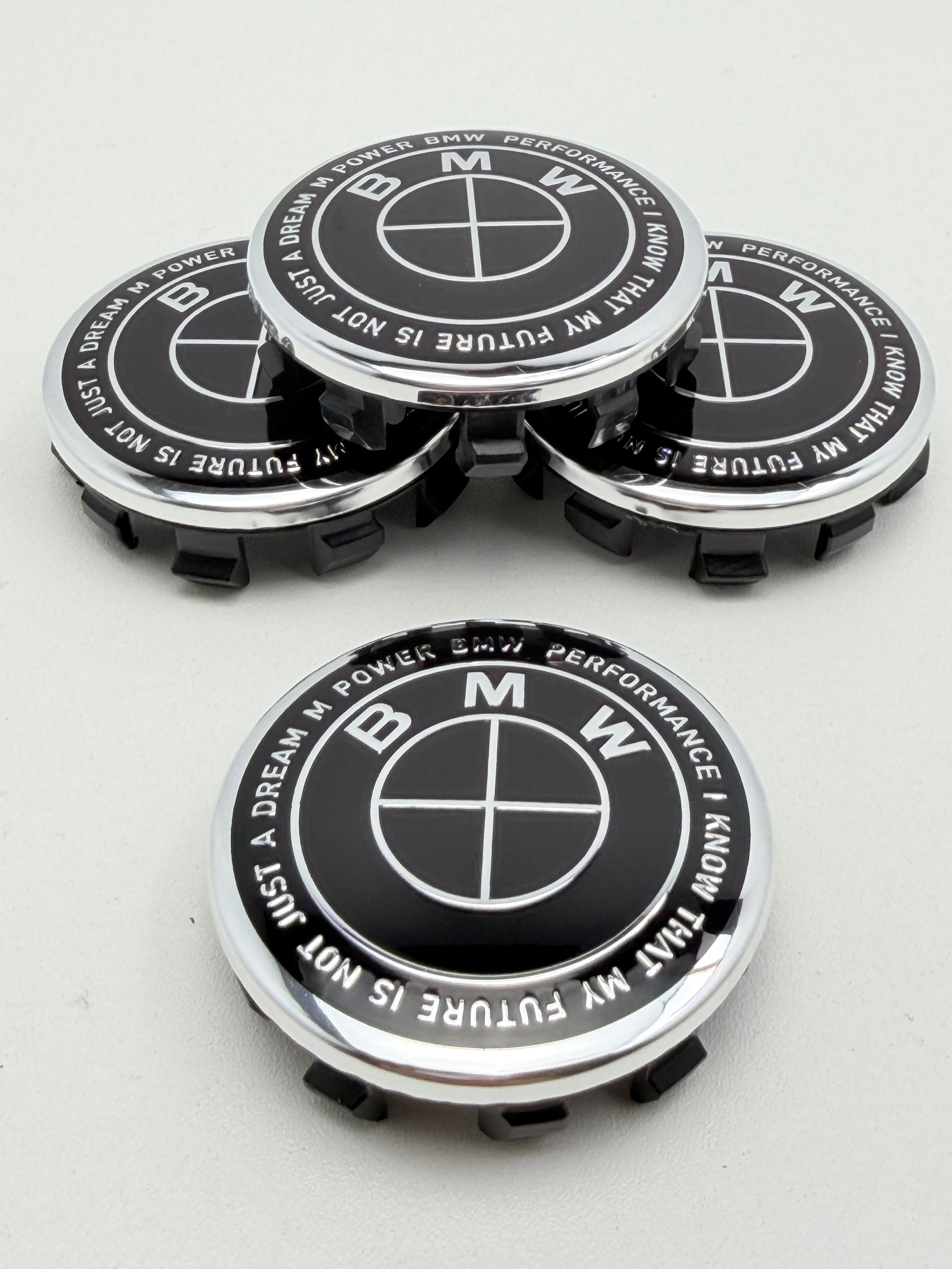 Колпачки заглушки на литые диски c логотипом БМВ G black New 56-53-11, 4шт