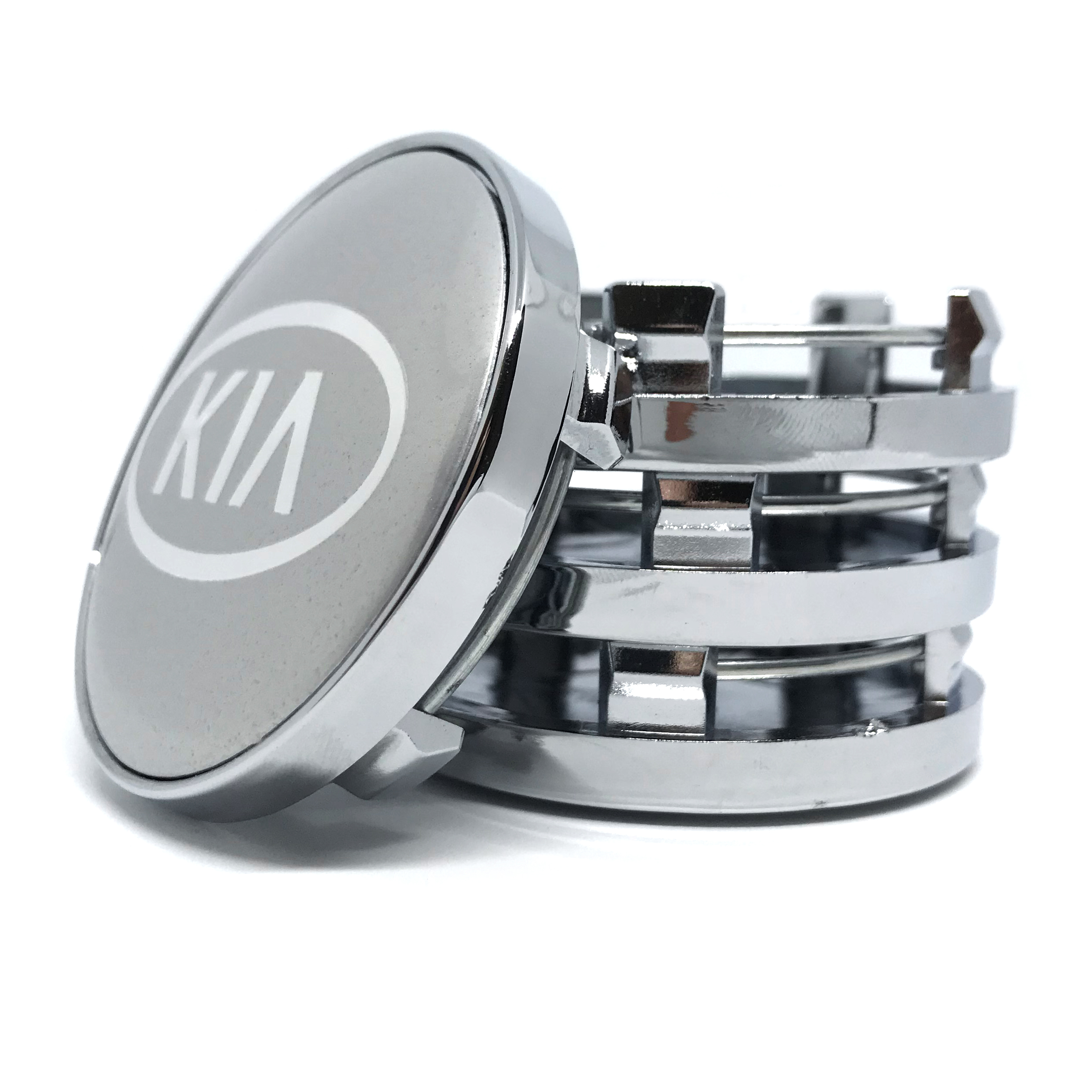 Колпачки заглушки на литые диски КИА серебро 60/56/9, 4 колпачка