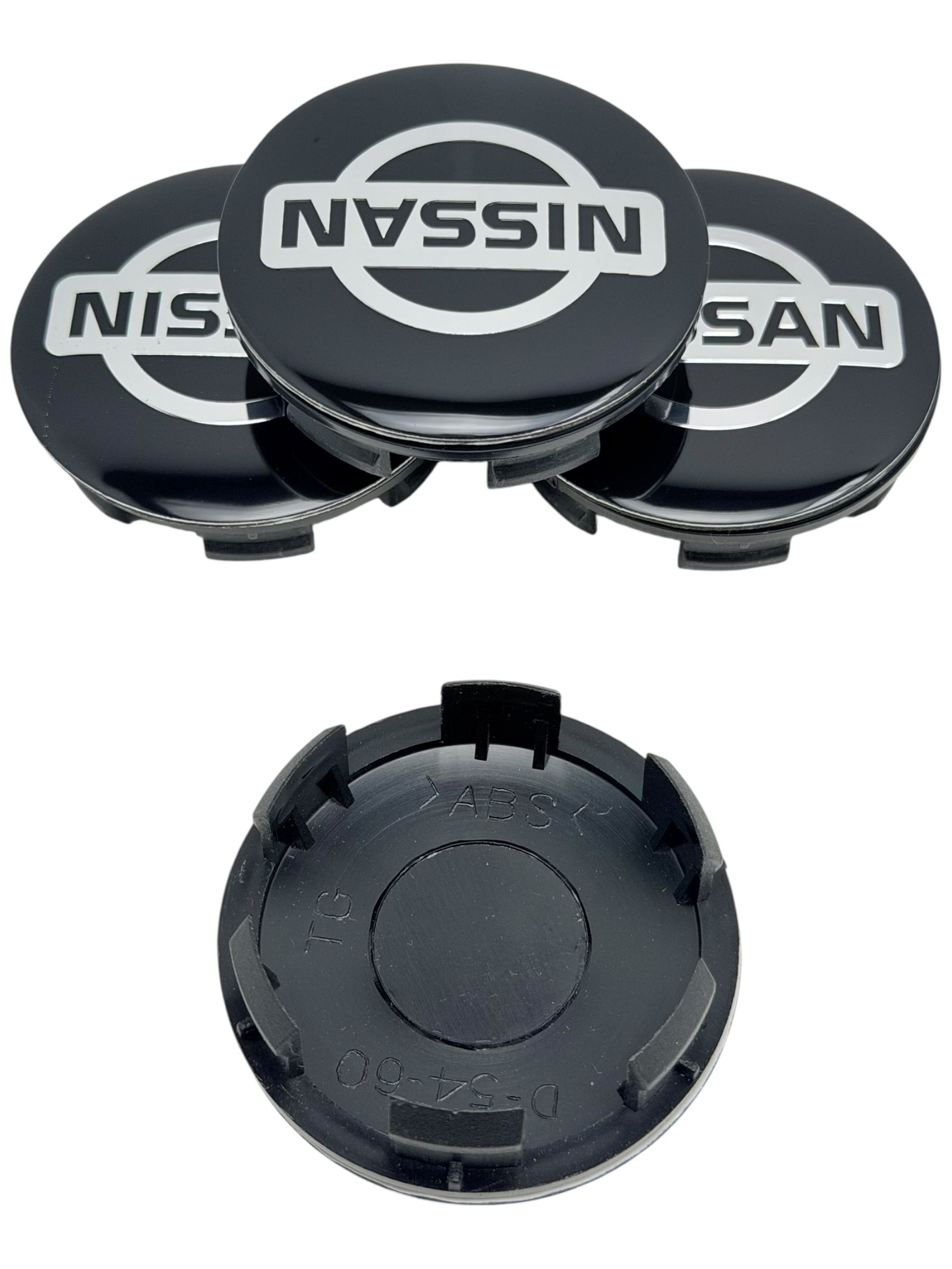 Колпачки заглушки на литые диски c логотипом NIS 60-54-13, 4 колпачка