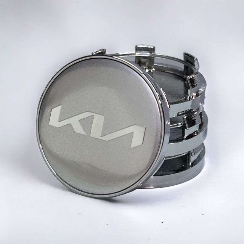 Колпачки заглушки на литые диски КИА NEW серебро 60/56/9, 4 колпачка