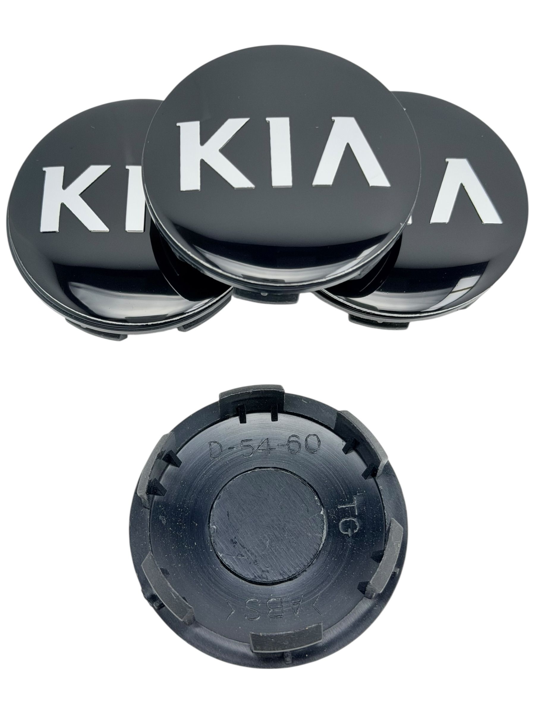 Колпачки заглушки на литые диски c логотипом KIA old 60-54-13, 4 колпачка
