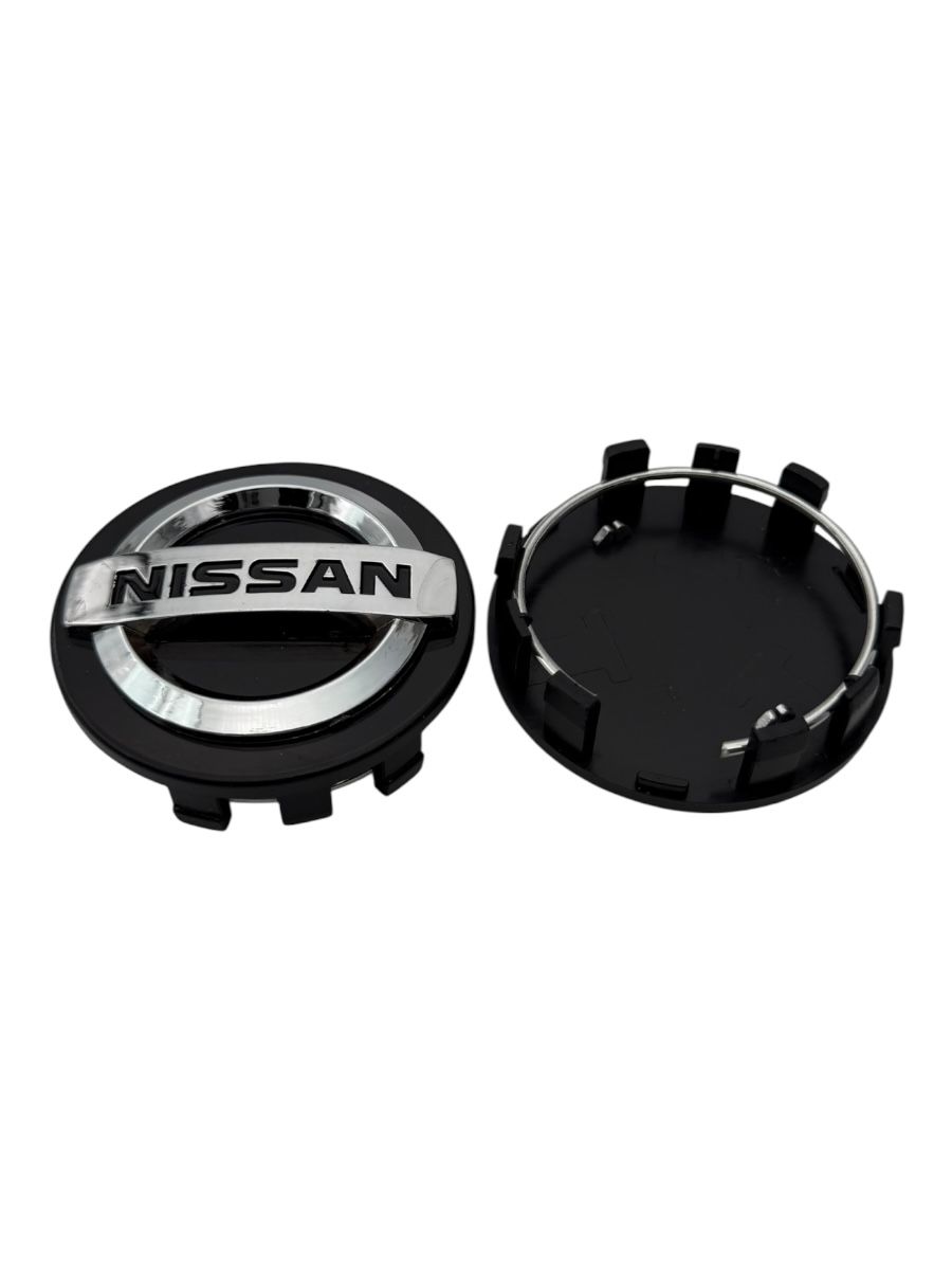 Колпачки заглушки на литые диски c логотипом НИССАН черный AL2811b - 58/56/11, 1 шт