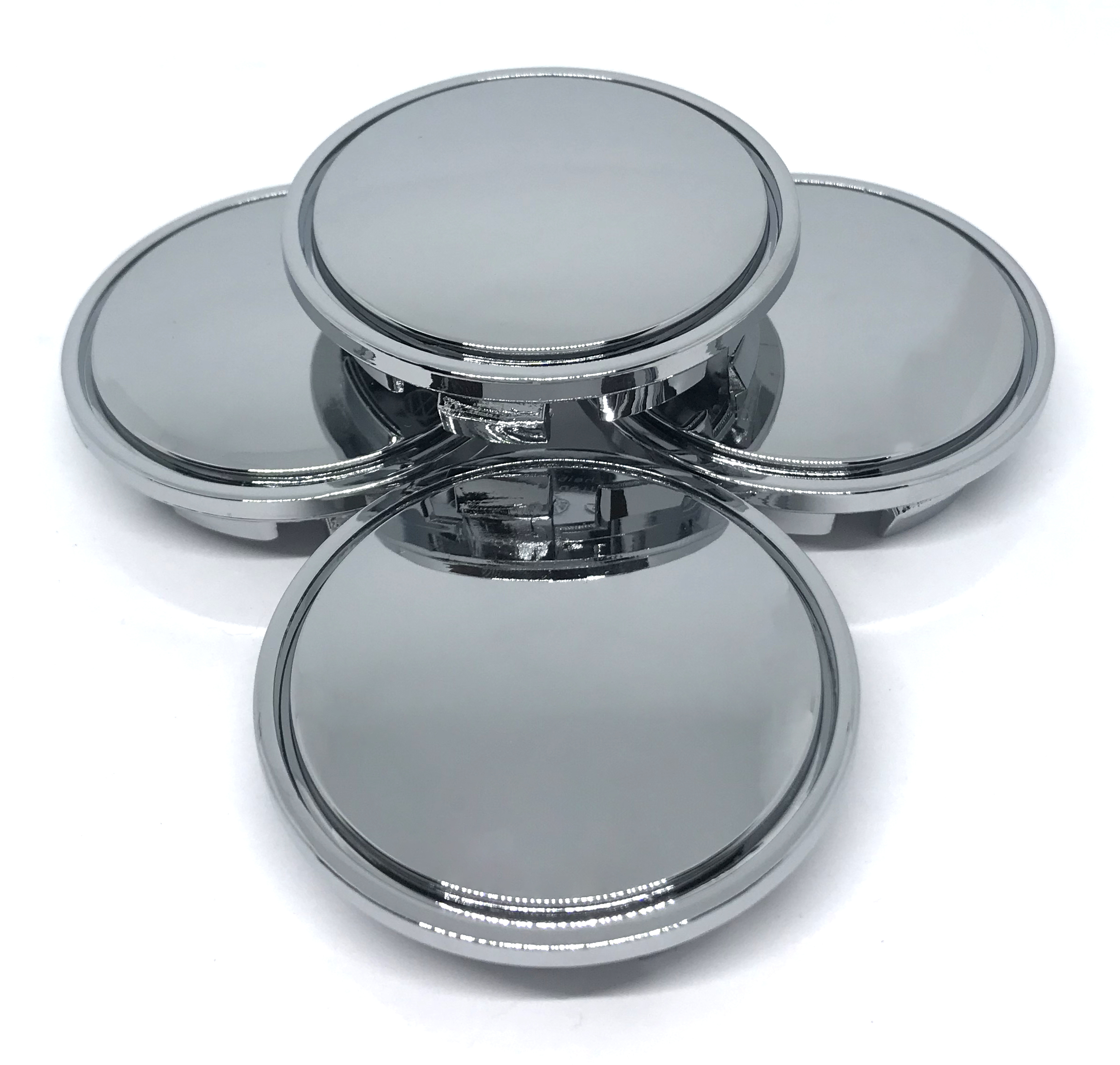 Колпачки заглушки на литые диски хром VW 66/56/12, 4 колпачка