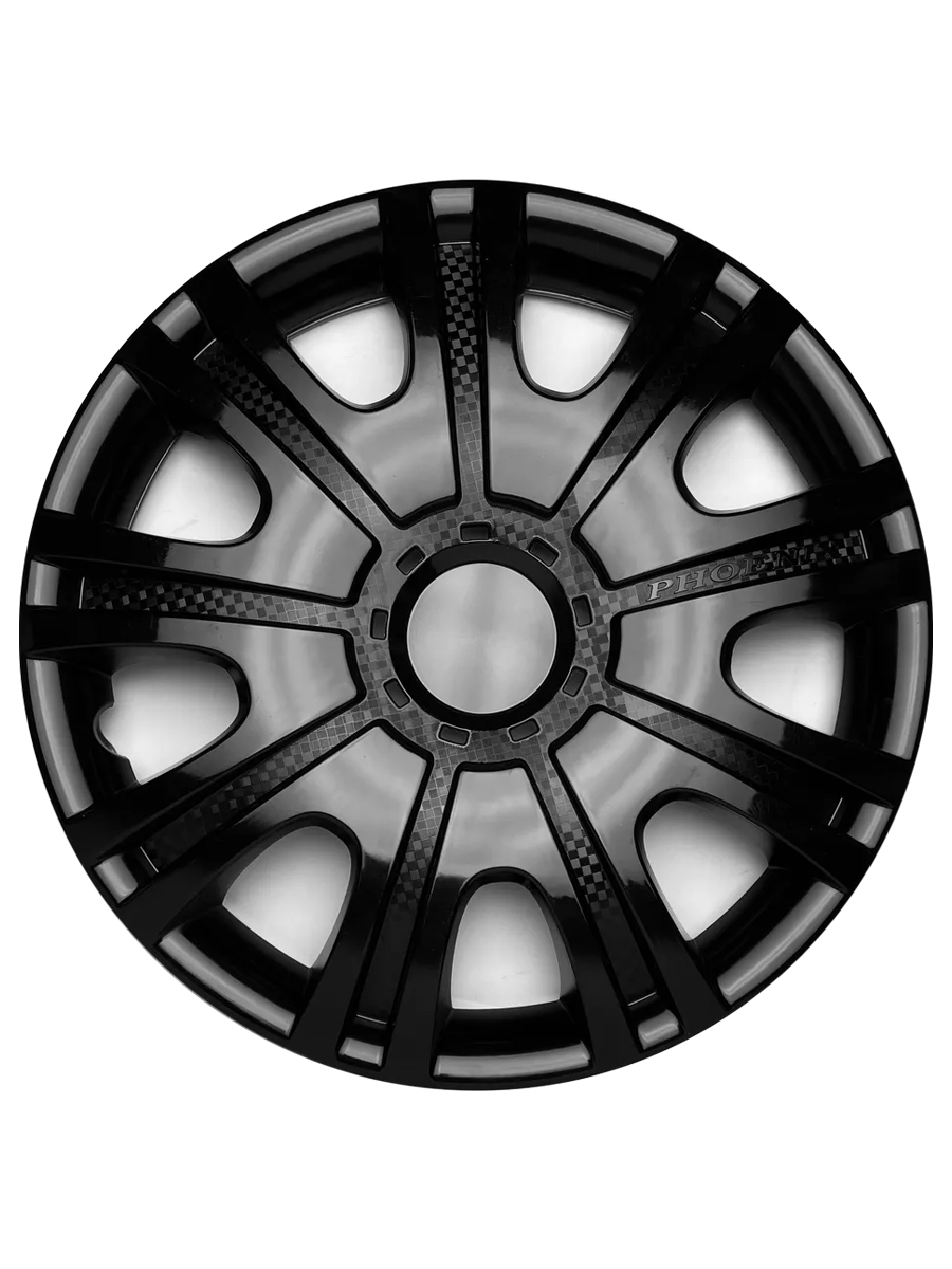 Колпаки на колеса R15 Феникс Черные, 4 колпака