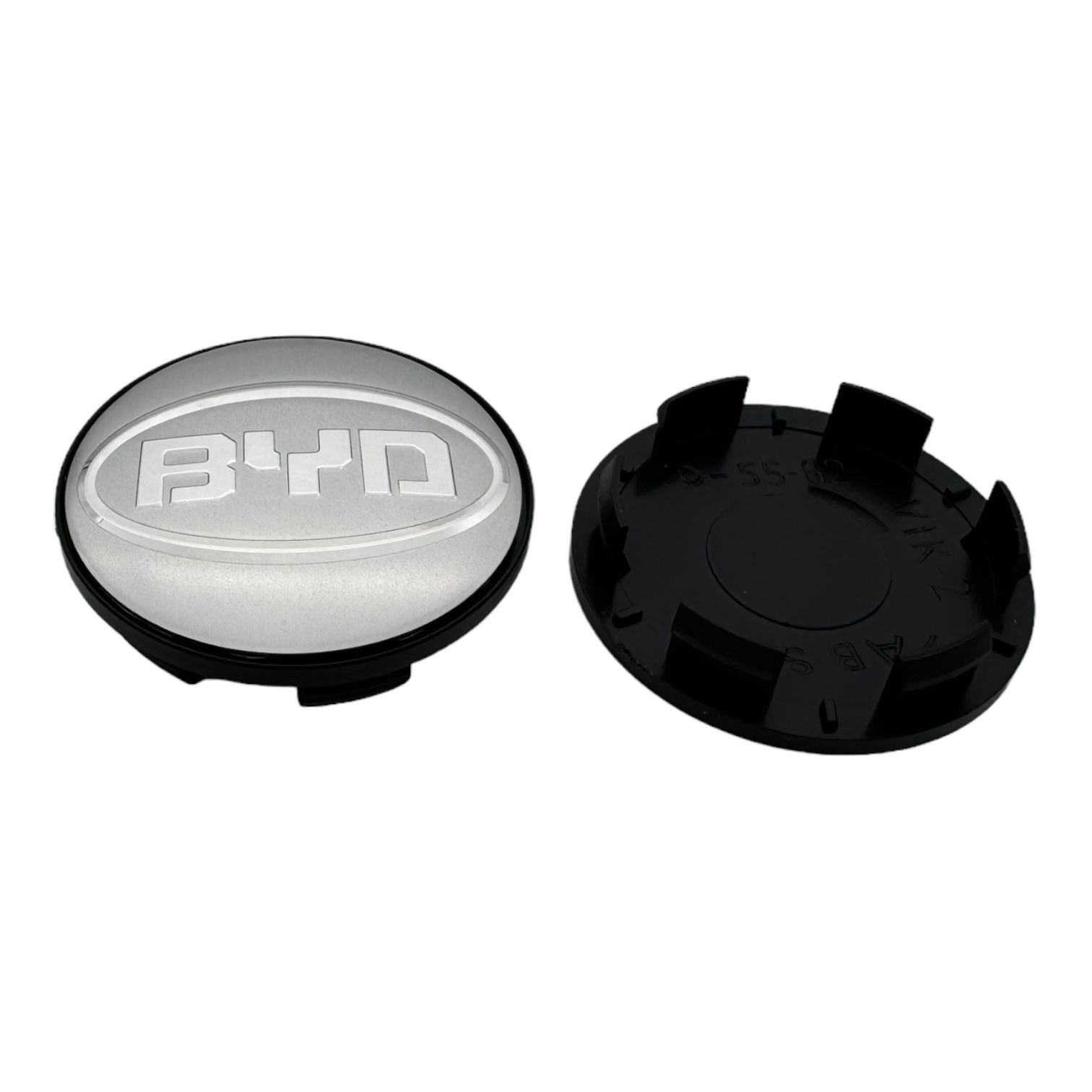 Колпачки заглушки на литые диски BYD серебристый KиК ,RAPID 63/55/9, 4 колпачка