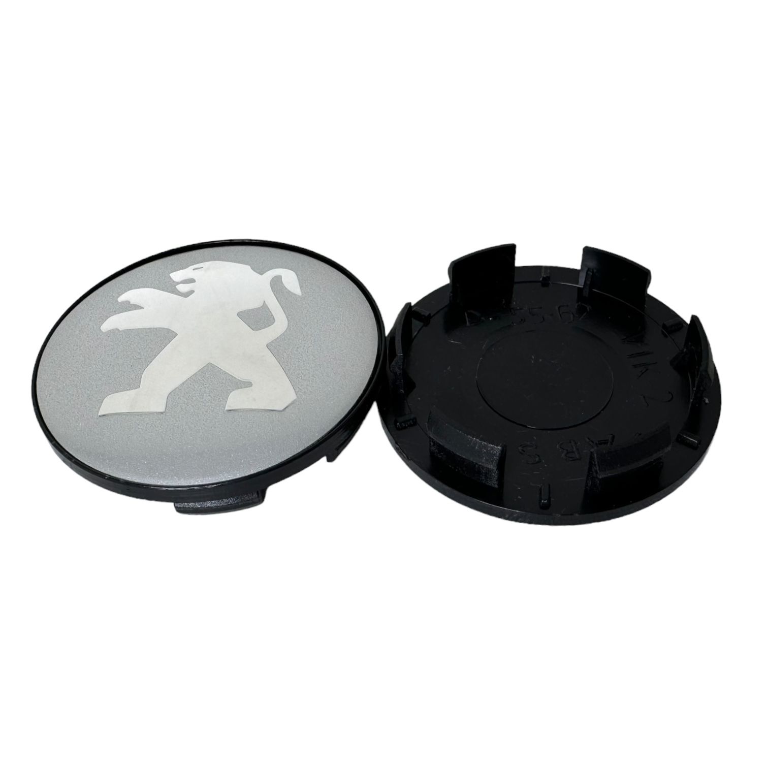 Колпачки заглушки на литые диски Пежо серебро (PEUGEOT ) КиК,RAPID 63/55/9, 4 колпачка