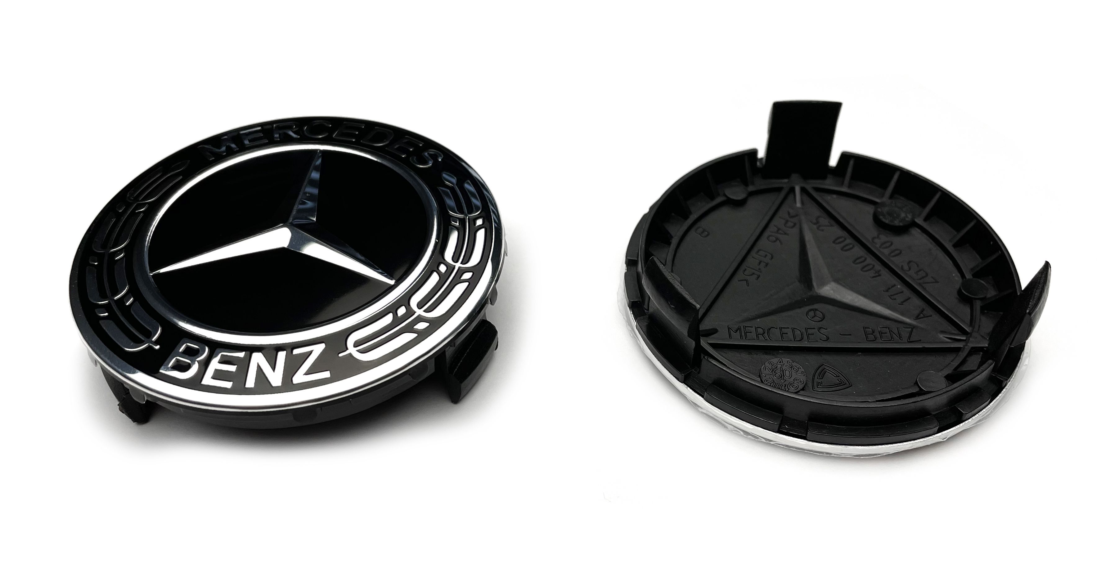 Колпачки заглушки на литые диски c логотипом MERCEDES NEW - 75/70/14, 4 колпачка