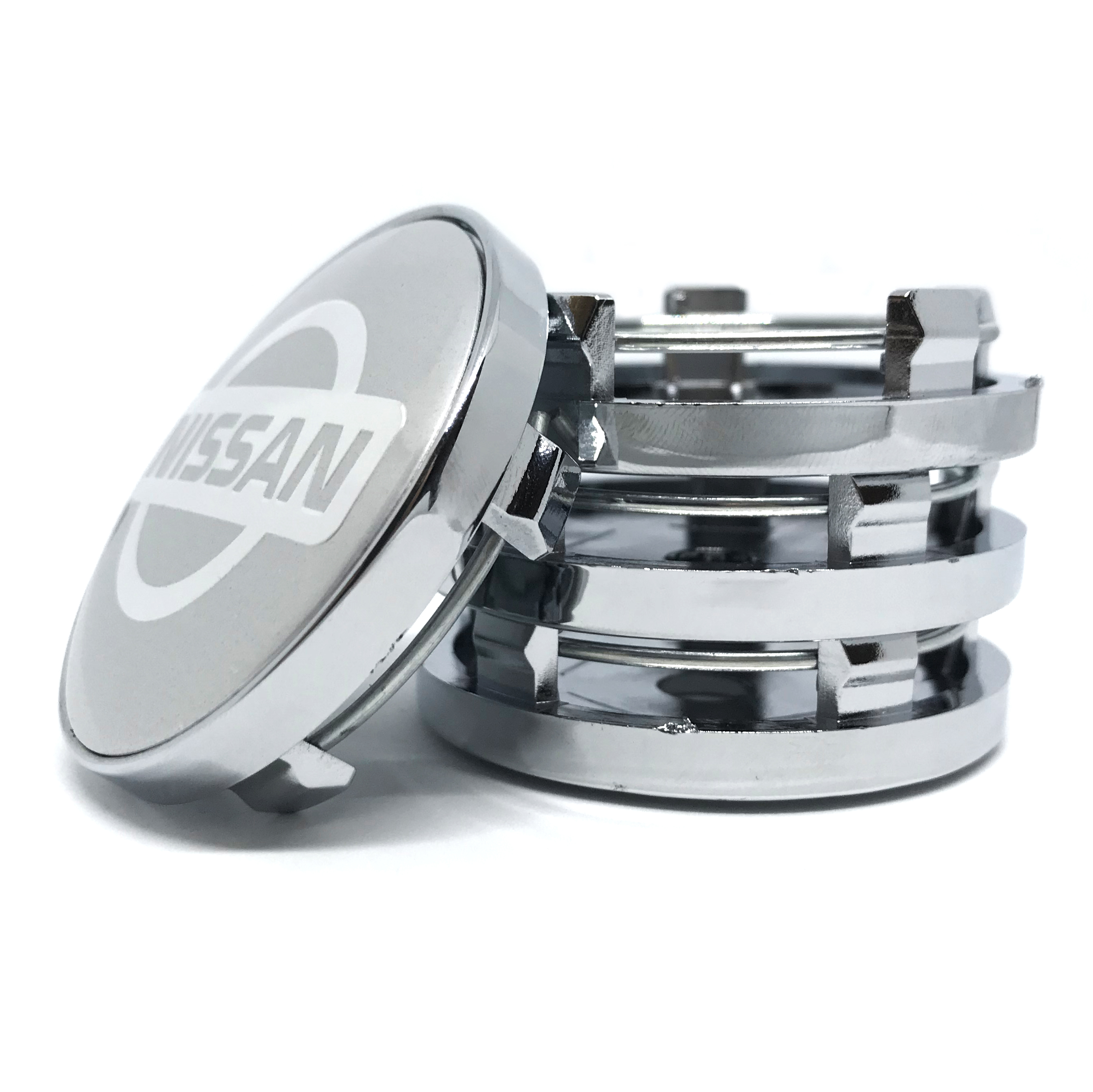 Колпачки заглушки на литые диски НИССАН серебро 60/56/9, 4 колпачка