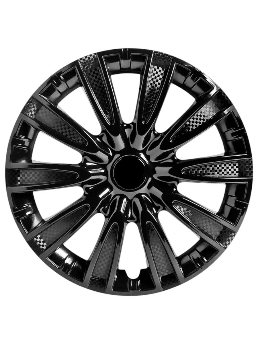 Колпаки на клолеса R13 ТОРНАДО черные, комплект 4 шт